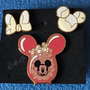 3 piece Authentic Disney Mickey Popcorn pin Set